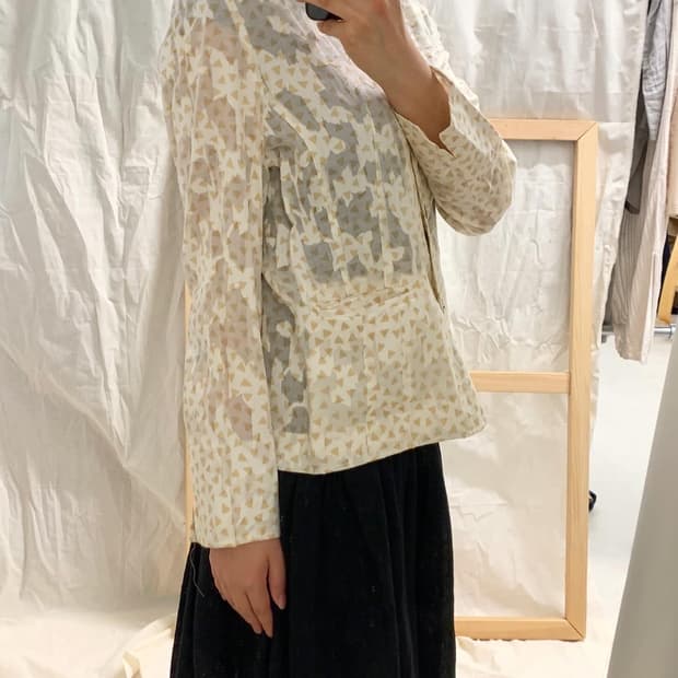 jacquard geometric pattern blazer