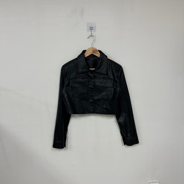 크롭 레더자켓M