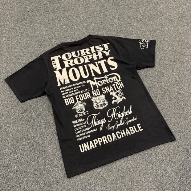 M) 노턴 빈티지 후면 레터링 프린팅 반팔 티셔츠