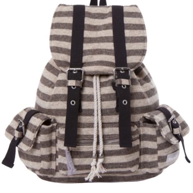 파히섬 탠스댄스 스트라이프 백팩 (브라운)