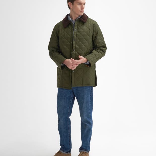 바버 리데스데일 퀼팅 자켓 올리브
