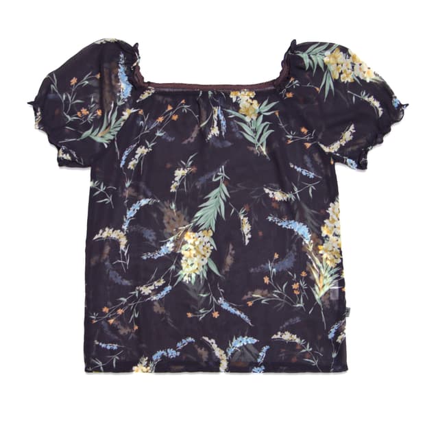 Floral Sheer Puff blouse