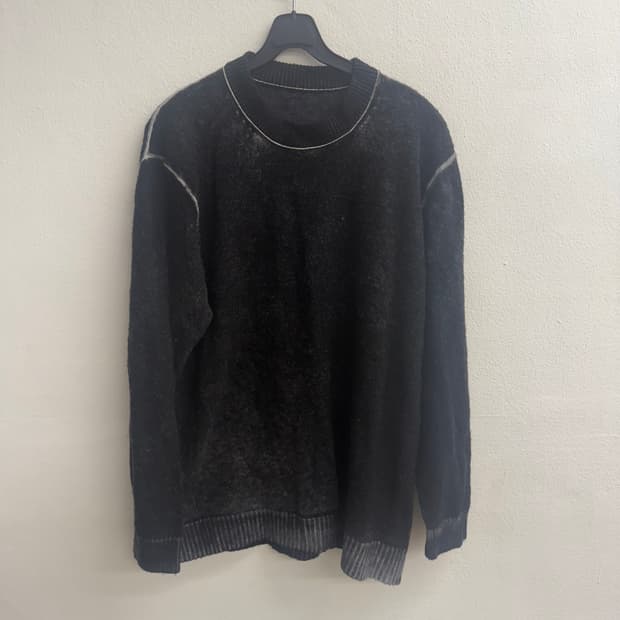 아크네스튜디오 딥챠콜 크루넥 울 니트 S