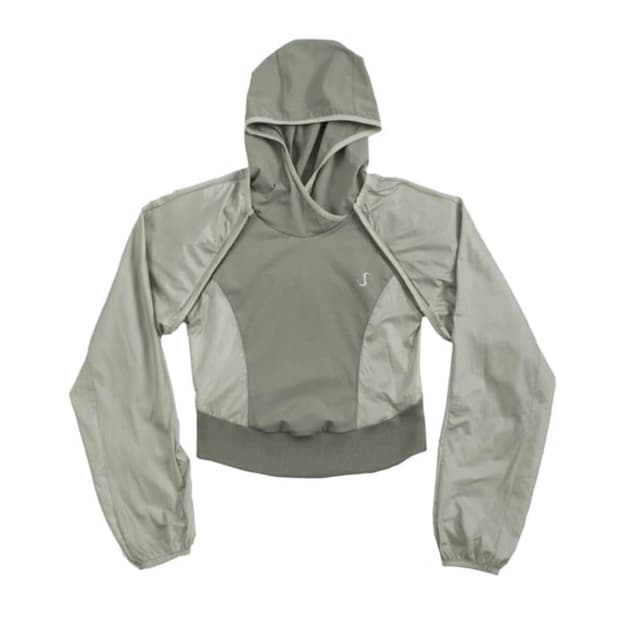 오호스 2-way Hoodie Bolero / Khaki