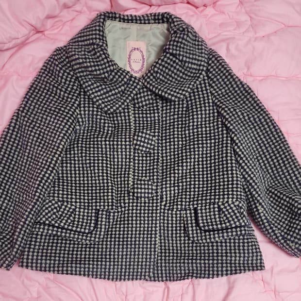 급처상태좋음!SATIN 샤틴 디올느낌 리본 알파카 자켓 코트 레니본st