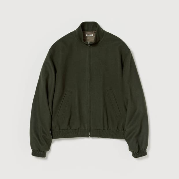 오라리 베이비 카멜 플란넬 집 블루종 올리브 4