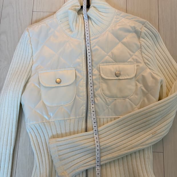 크랭크 화이트 슬림 집업 