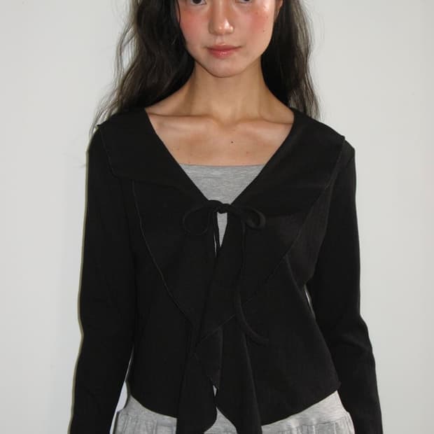 론론 세일러 프릴 가디건 