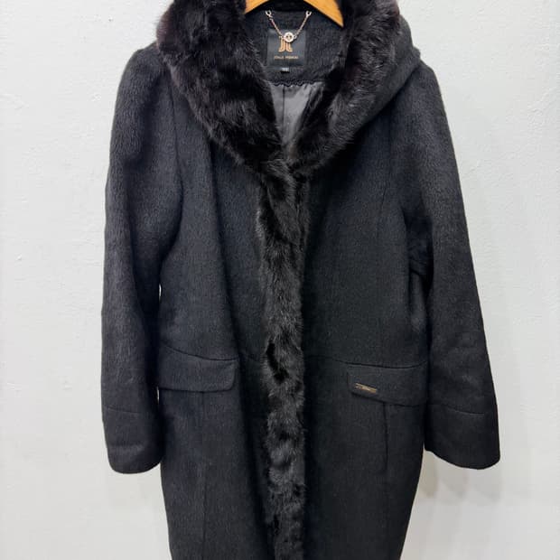 정품) 조이너스 프리미엄 블랙 퍼 밍크코트 77