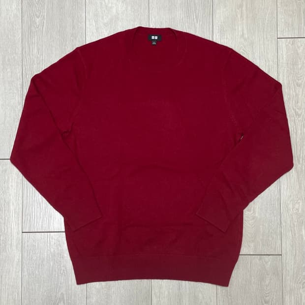 유니클로 캐시미어 니트 레드 L (착샷O)