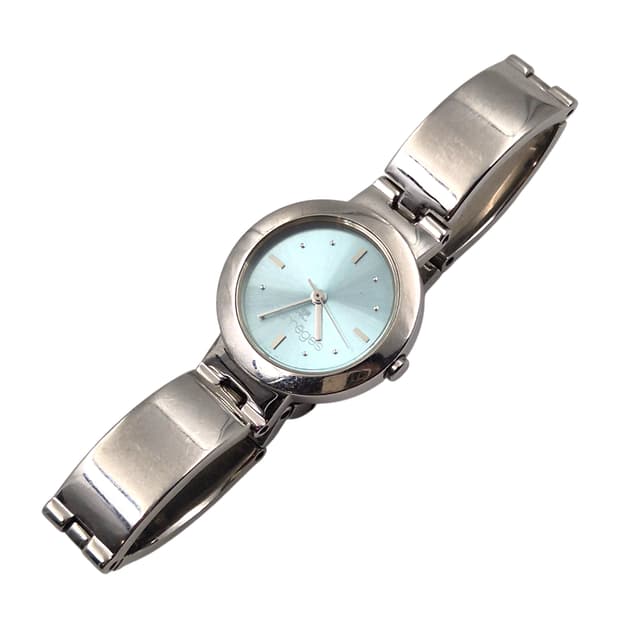 90s 꾸레쥬 터콰이즈 모던 레트로 시계