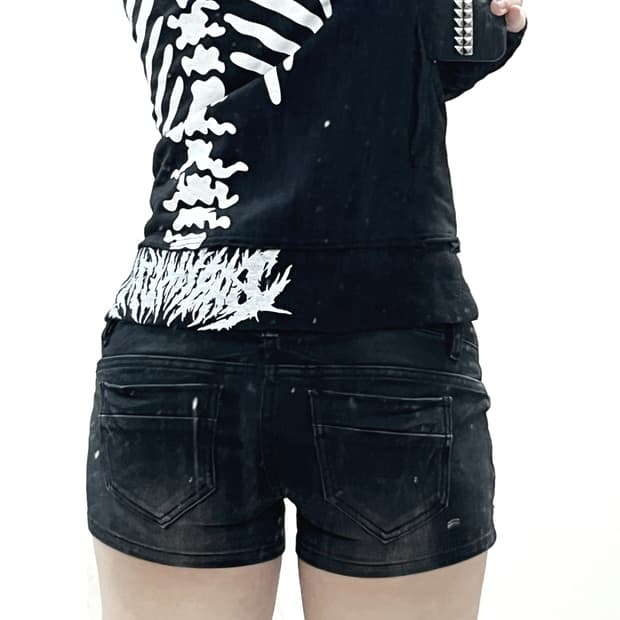 빈티지 데님 숏팬츠 마이크로 마이크로쇼츠 punk ROCKCHIC