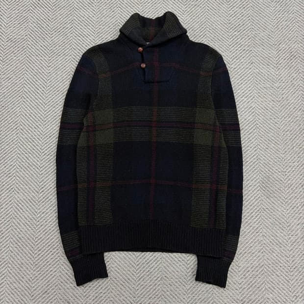 폴로랄프로렌 숄카라 체크 니트 v3074