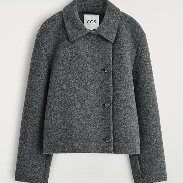 택포) (XS)COS 코스 보일드 울 블렌드 재킷 / 그레이