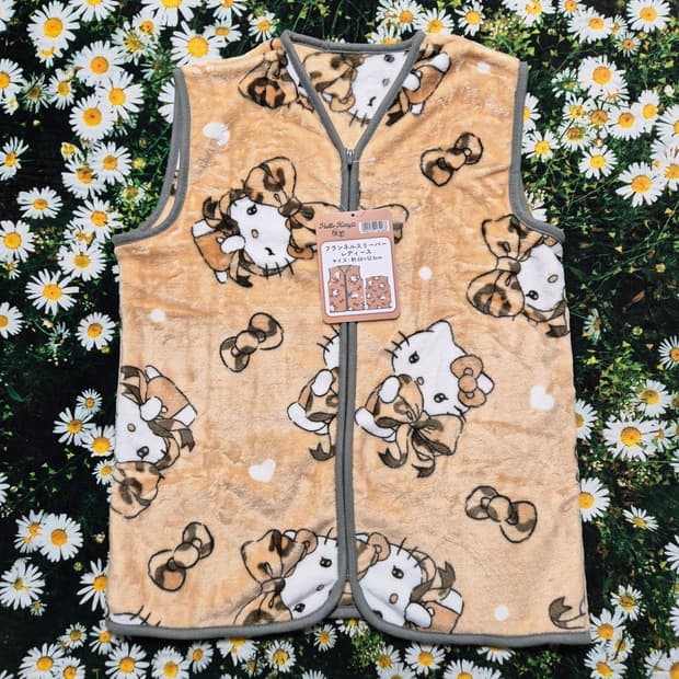 Hello kitty 헬로키티 수면조끼 플란넬 여성용 Free 새상품