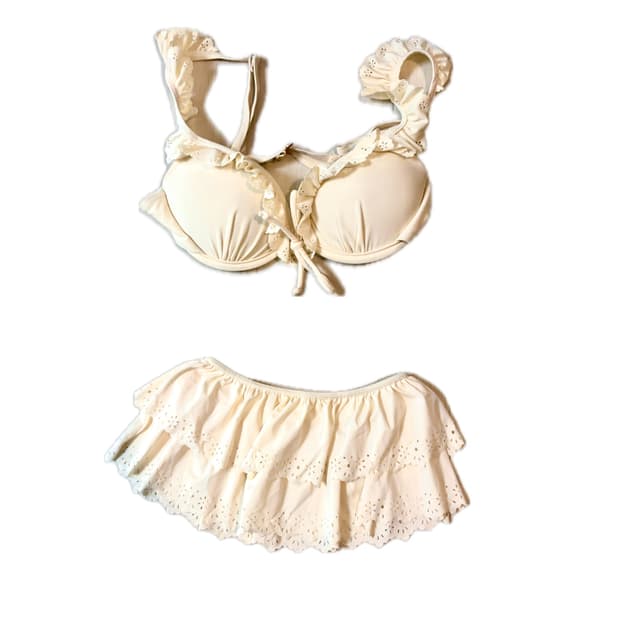 미소녀 프릴 레이스 비키니 탑+스커트