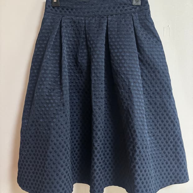 빈티지) 강추! 네이비 도트 미디스커트