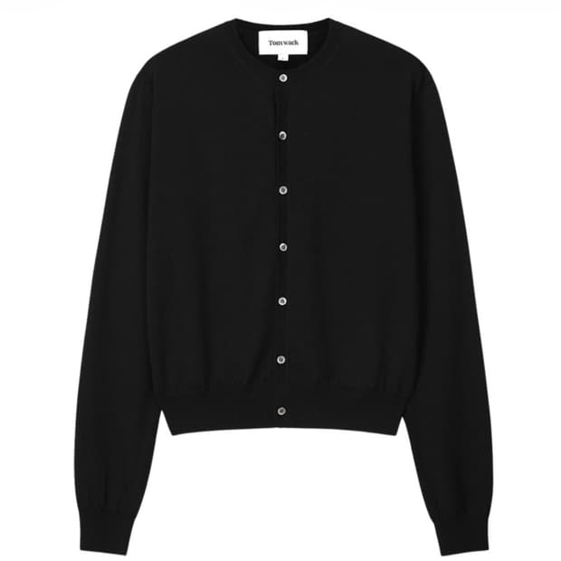 토니웩 울 크루넥 가디건 블랙