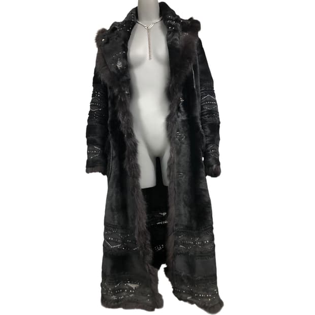 크,,,너무 멋진 아우터,,,퍼트리밍포인트&양면가죽 롱코트자켓