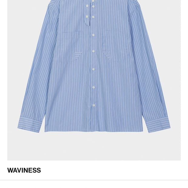 WAVINESS 차이나 카라 스트라이프 셔츠(1)