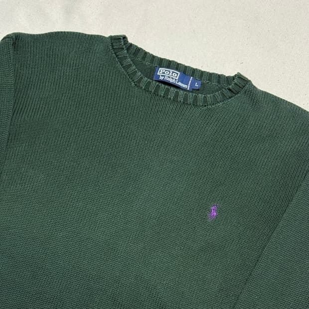 L 폴로랄프로렌 그린 코튼 니트