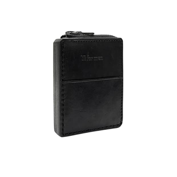 stacked leather zip wallet