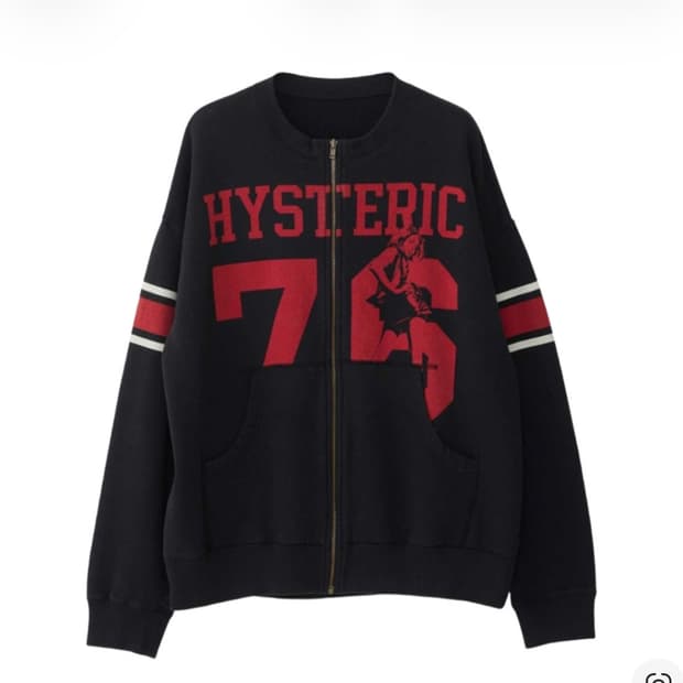 히스테릭 글래머 히스테릭 76 오버사이즈 점퍼 블랙