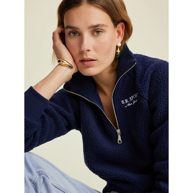 스포티앤리치 23 플리스 하프집 풀오버