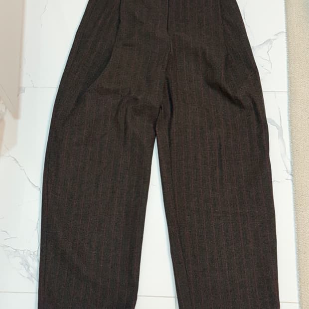 아모멘토 마틴 울 스트라이프 팬츠 브라운 Lsize