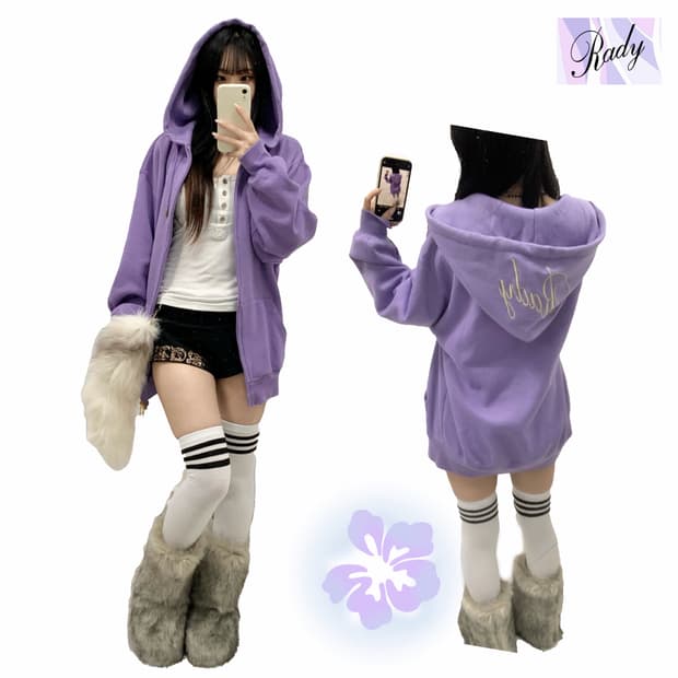 [RADY] 라디 갸루 연보라 투웨이 후드집업