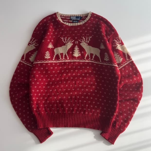 폴로 랄프로렌 노르딕 울 핸드니트 M