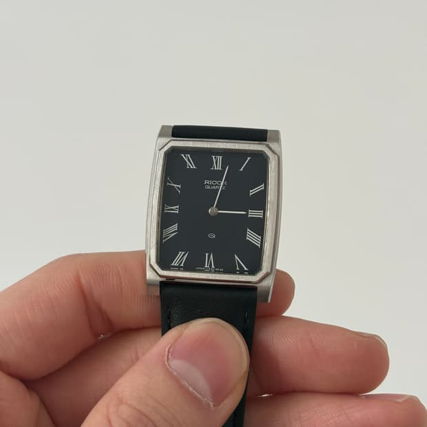 1980s Navy Dial Roman Tank Riquartz