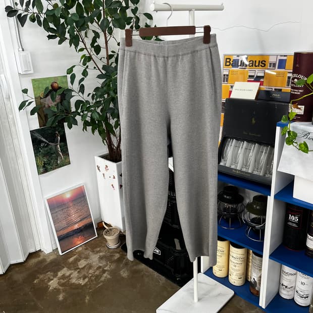 더캐시미어 캐시미어100% 와이드 니트 팬츠 67-98