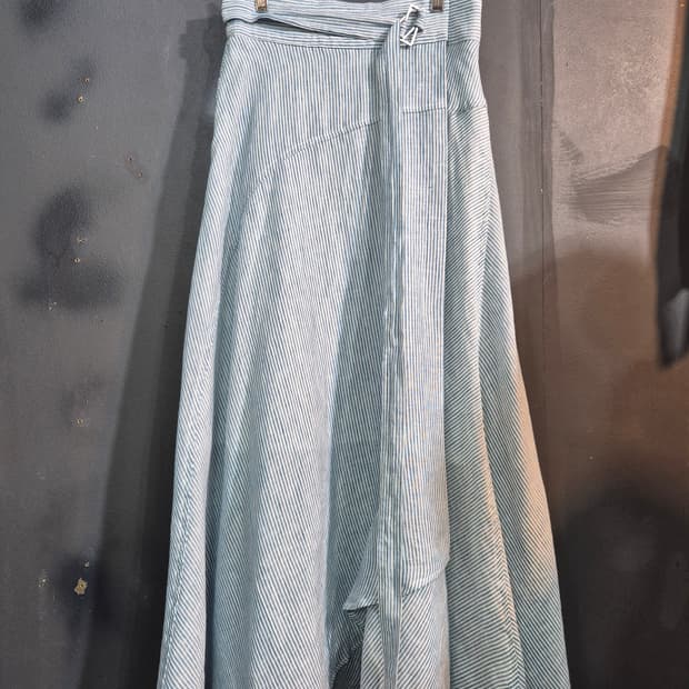 스트라이프 마원단  랩 스커트 55 66 77