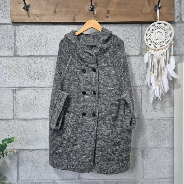 마쥬 니트 케이프 코트