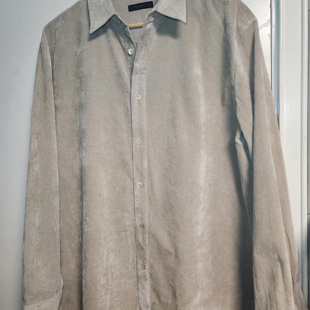 24fw 질스튜어트뉴욕맨 라이트베이지 코듀로이 오버핏 셔츠 L