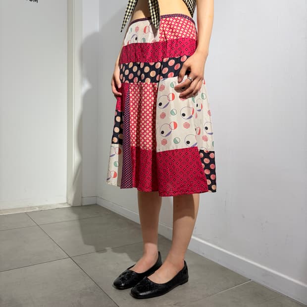 TSUMORI CHISATO 츠모리 치사토 패치워크 스커트 치마