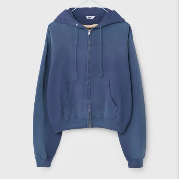  [4] 25aw 오라리 다이드 피마 스웻 후드집업 라이트네이비