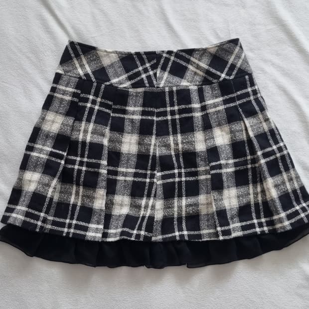 빈티지 모리걸 갸루 긱시크 체크 스커트