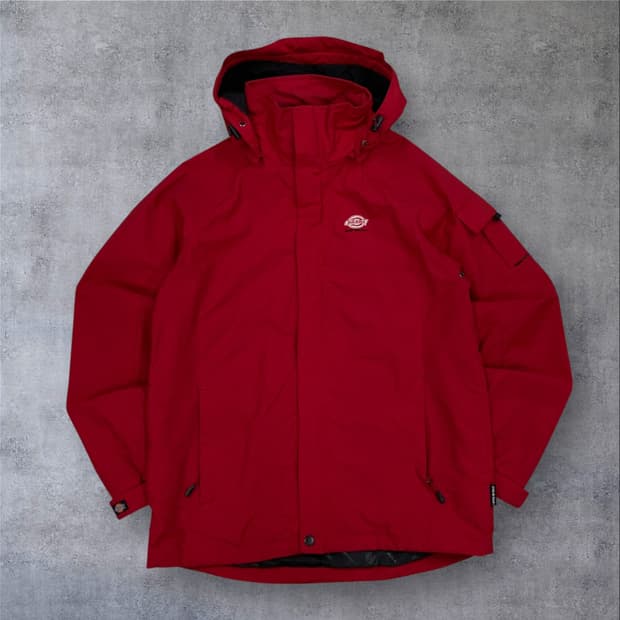 디키즈 스몰 로고 레드 바람막이