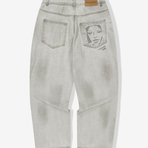 위캔더스 FACE DENIM PANTS (S.GREY)