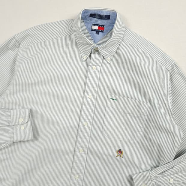 L(100) 타미 힐피거 옥스포드 스트라이프셔츠