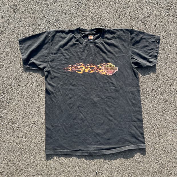 90s USA 빈티지 할리 데이비슨 'V-트윈 엔진' 티셔츠