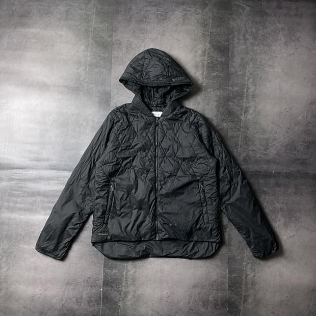 COLUMBIA 컬럼비아 빈티지 블랙 퀄팅 후드 경량패딩 A00580