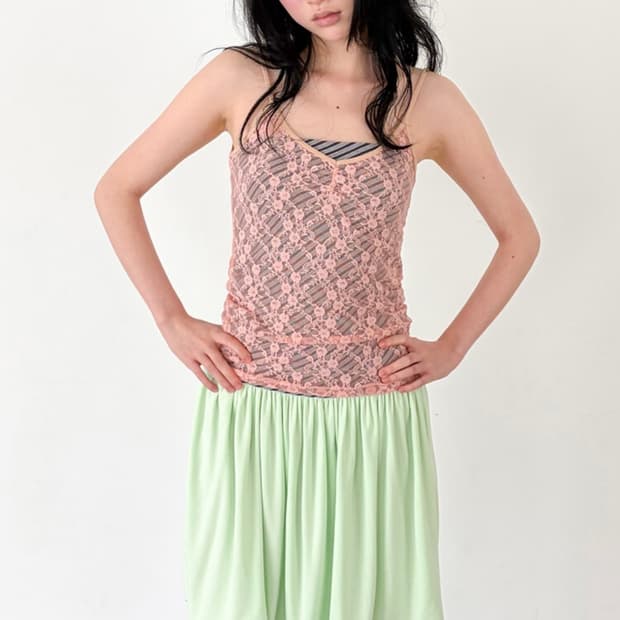 샵페어리  lucie lace sleeveless pink 