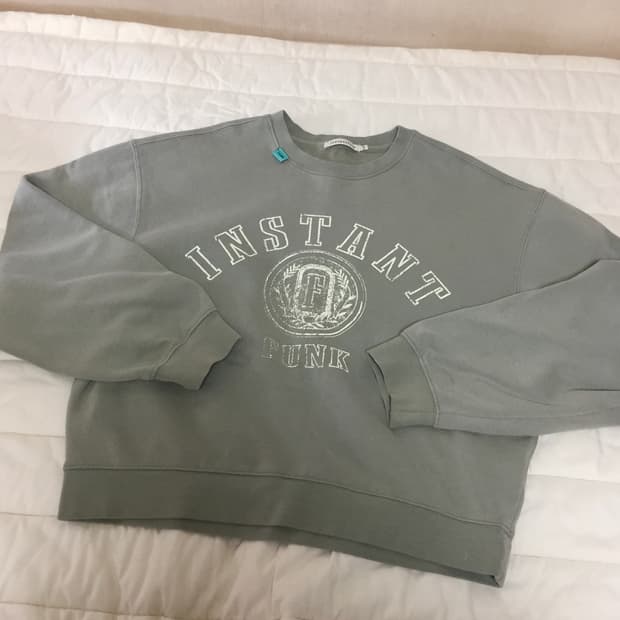 인스턴트펑크 21FW 피그먼트 맨투맨 카키
