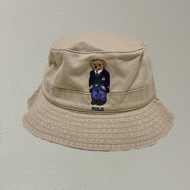 [택포] 폴로 모자 베어 버킷햇 벙거지 베이지