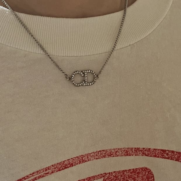 디올 CD 정품 빈티지 업사이클링 목걸이