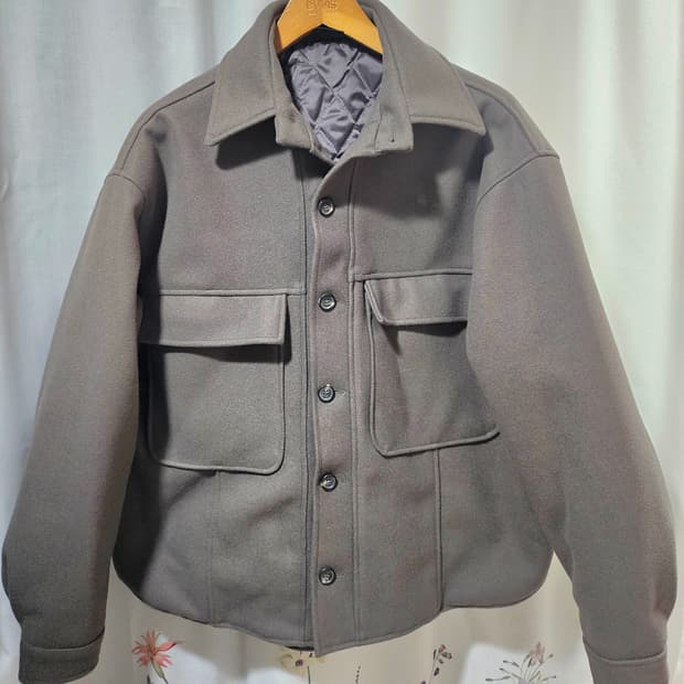 EASY NO EASY 셔츠형 헌팅 자켓 그레이 사이즈1