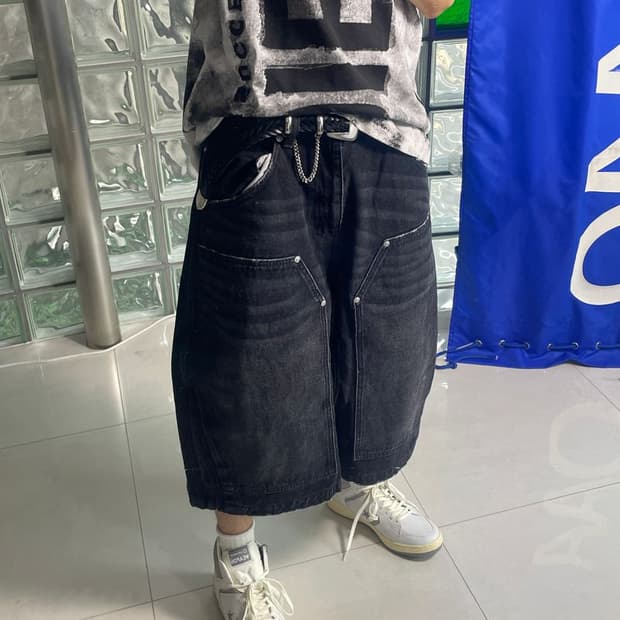 DOUBLE KNEE BAGGY SHORT 더블 반바지